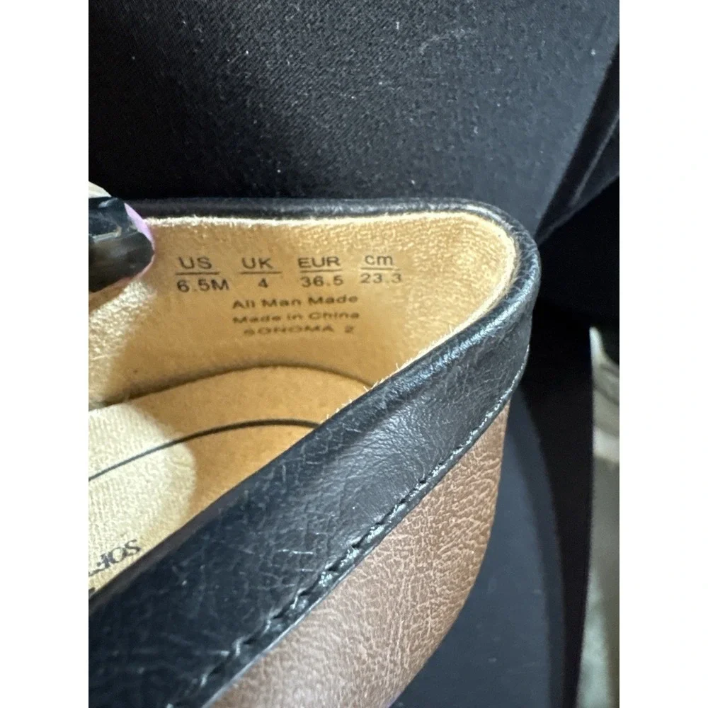 LifeStride Sonoma 2 Loafers Womens 6.5M Comfort Brown Black White Slip On